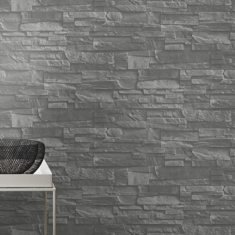 475029 Rasch Factory II Grey Brick 3D Effect Wallpaper - Image 7
