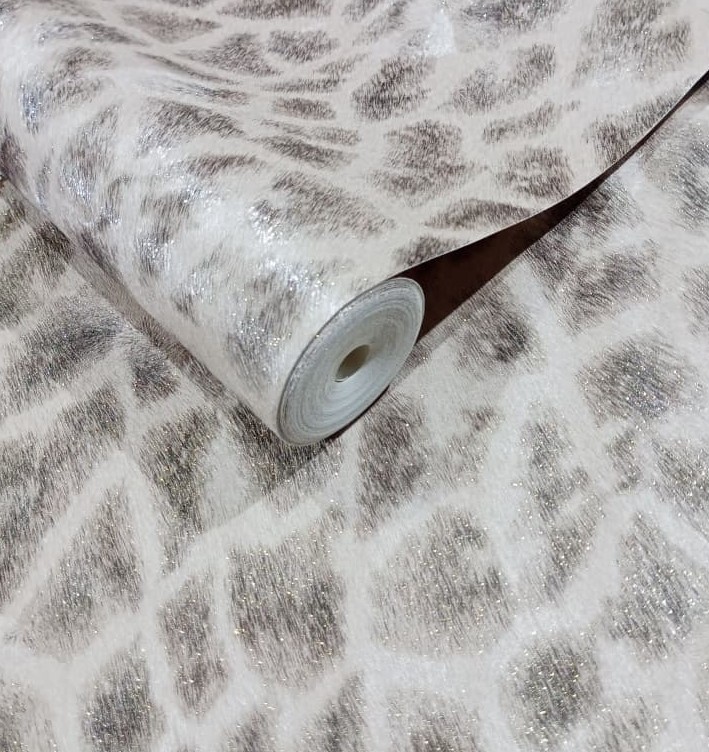 88707 Zambaiti Dark Brown & Cream Animal Skin Wallpaper